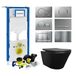 Wiesbaden Geberit UP320 Toiletset Wiesbaden Vesta Junior Rimless Mat Zwart Set74 met Sigma Drukplaat