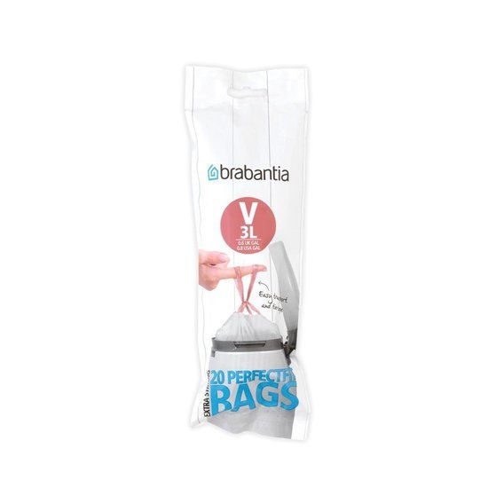 Brabantia PerfectFit Afvalzak met trekbandsluiting - 3 l - Code V - 20 stuks