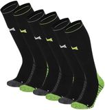 Xtreme Sockswear Compressiesokken Hardlopen - 6 Paar – Kniehoge Hardloopsokken Unisex – Klasse 1 Compressie – Multi Zwart – Maat 39/42
