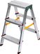 VITO Aluminium-ladder, 2 treden, 3 treden, draagvermogen 150 kg, hoogte 0,65 m, gemaakt in Europa