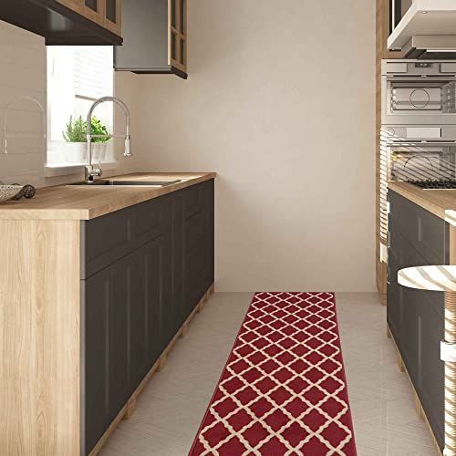 Ottomanson Ottohome collectie Morrocon Trellis tapijt - 1'10\" X 7'0\" - Rood