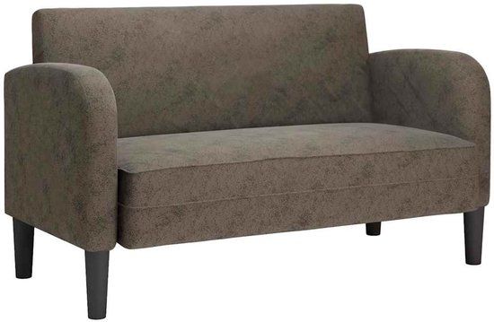 vidaXL Loveseat bank 110 cm kunstleer donkergrijs