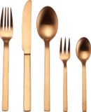 Echtwerk Milos Tafelbestek, PVD brons mat, 30-delig, voor 6 personen, roestvrij staal 18/10, bestekset incl. opbergcassette