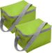 Merkloos / Sans marque Set van 2x stuks kleine koeltas voor 6 blikjes - lime groen - met rits en draagband - lunch-drankjes-medicijnen - 20 x 13 x 13 cm