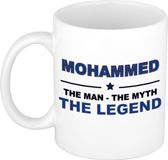 Bellatio Decorations Mohammed cadeau mok - man myth legend - naam koffiemok / beker - wit en blauw - 300 ml - verjaardag