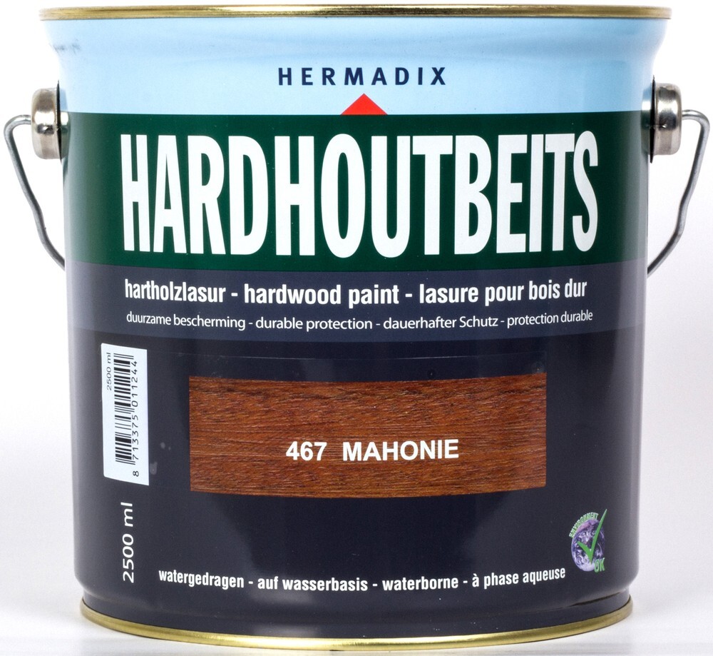 Hermadix Hardhout Beits - 2 5 liter - Mahonie