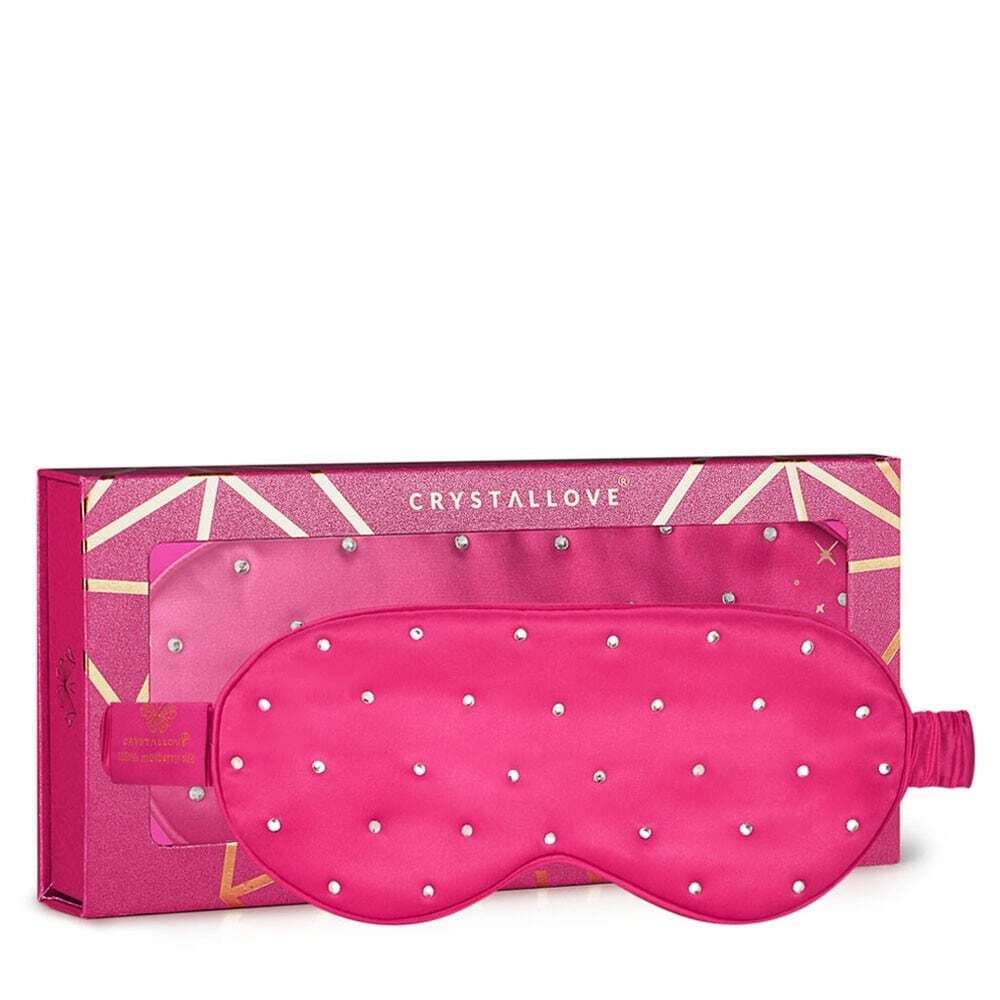 Crystallove Crystallove Crystalized silk eye mask - hot pink Oogmaskers & Oogpads