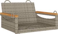 vidaXL Schommelbank 63x62x40 cm poly rattan grijs