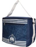 Gerimport koeltas schoudertas voor het strand - 18 liter - blauw met leuke print - 25 x 31 x 27 cm