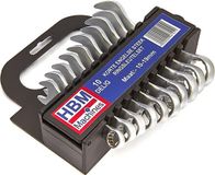 HBM Machines B.V. 10-delige Korte Metrische Steek – Ringsleutelset 10 - 19 mm