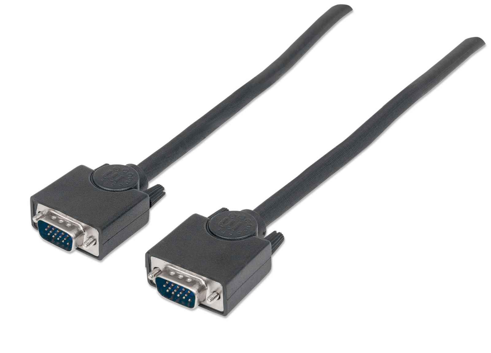 MANHATTAN SVGA Monitor Cable - HD15 Male to Male - 1.8m - Black