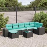 Maison Exclusive - Salon de jardin 8 pièces avec coussins, rotin synthétique noir