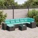Maison Exclusive - Salon de jardin 8 pièces avec coussins, rotin synthétique noir
