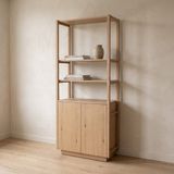 DÉJA Living Wandkast Levi - Naturel Eiken - 90x38x210 cm - 2 Deuren