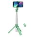 Celly, Universele selfiestick met Bluetooth, verstelbaar en draagbaar statief, geïntegreerd statief, compatibel met smartphones tot 7 inch, kleur groen