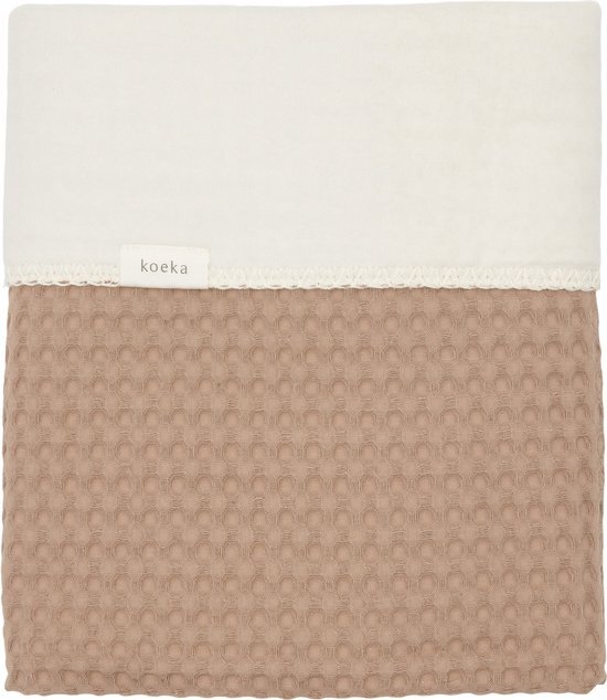 Koeka baby ledikant deken Amsterdam - wafelstof van katoen - bruin - 100x150 cm