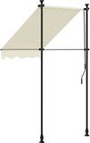 vidaXL Luifel uittrekbaar 150x150 cm stof en staal crèmekleurig