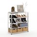 Furinno Turn-N-Tube 5 Tier Breed Schoenrek, Wit eiken/Chroom