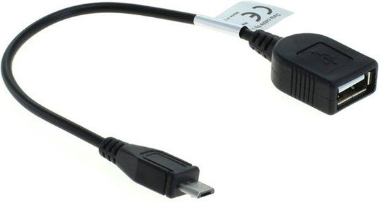 OTB Adapterkabel micro-USB - OTG (On-The-Go) - Zwart - 0.15 m