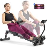 Sunny Health & Fitness Compacte verstelbare roeitrainer met 12 weerstandsniveaus voor complete lichaamstrainingen en optionele gratis SunnyFit App Verbeterde connectiviteit