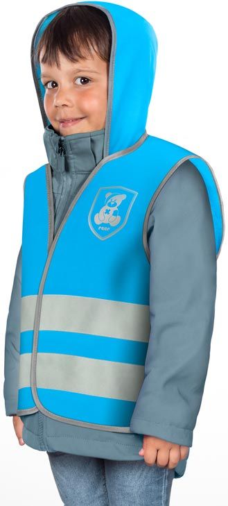 Reer MyBuddyGuard reflecterend veiligheidsvestje 'Monster' - blauw - One size