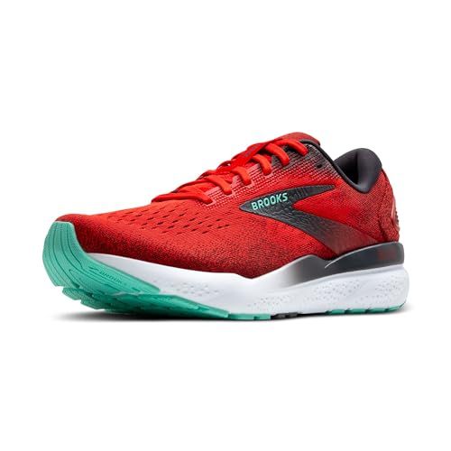 Brooks Ghost 16 Heren Sneakers - Fiery Red/Ebony/Cockatoo - Maat 45