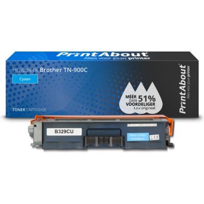 PrintAbout Huismerk Brother TN-900C Cyaan Toner | 6500 pagina's | Compatibel