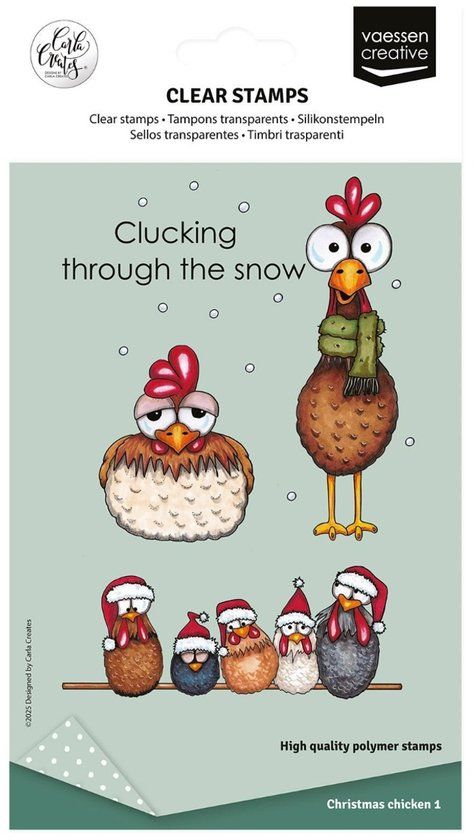 Vaessen Creative Clearstamps Chicken Christmas 1