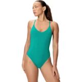 Speedo Solid V-neck One Piece dames Badpak