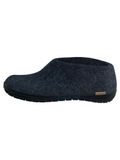 glerups Dames en Heren slippers Naturkautschuksohle Wol Blauw