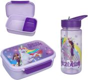 4kidsonly.eu Unicorn Academy Lunchset - Lunchbox - Drinkfles - Paars