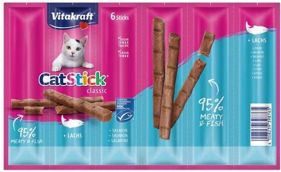 Vitakraft Cat Stick Zalm MSC 1x - 6 sticks