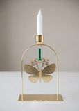 Pluto Design Bougiehouder doré avec papillon – Symbole de lumière et de souvenir
