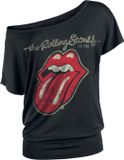 The Rolling Stones Plastered Tongue Dames T-shirt - zwart - M