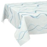 Wasdoek Tafelkleed, Afwasbaar, Onderhoudsvriendelijk, Waterafstotend, Lotuseffect, Voor Buiten, Tuintafelkleed, Golven, Blauw, 90 x 130 cm, Snijrand