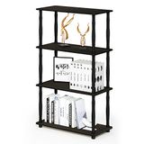 Furinno Turn-N-Tube 4-laags multifunctioneel plankenrek met klassieke buizen, espresso/zwart, 18034EX/BK