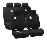 FH Group Complete set autostoelhoezen van stof, universele pasvorm, geschikt voor voorstoelen met lage rugleuning, compatibel met airbag, geschikt voor deelbare achterbank, wasbare hoes, voor SUV