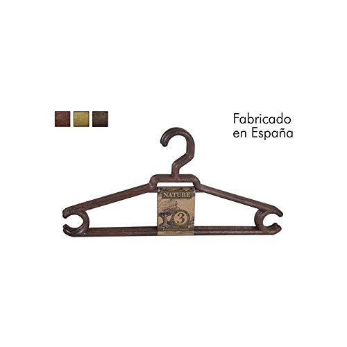 Nature Natuurset van 3 hangers - 43 x 21 cm - Verschillende kleuren