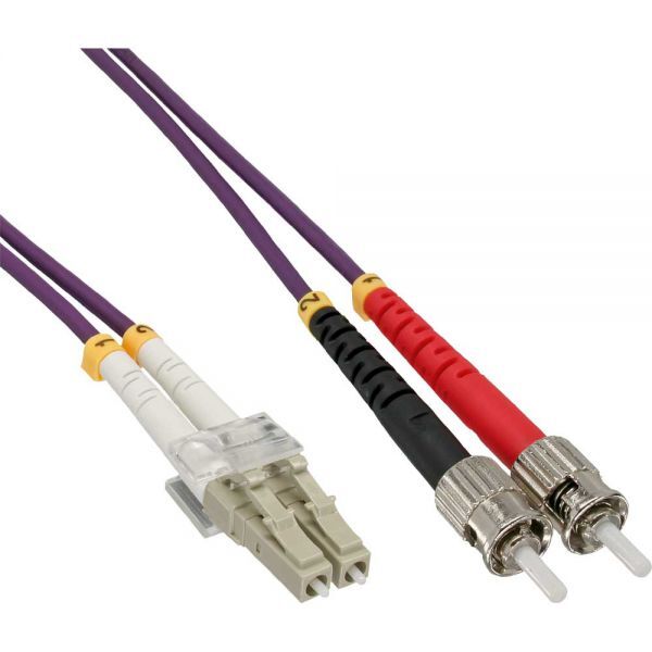 Inline LC - ST Duplex Optical Fiber Patch kabel - Multi Mode OM4 - 0 50 meter