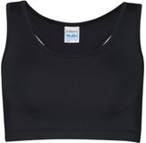 Just Cool Women's Cool Sports Crop Top JC017 - Jet Black - XXS