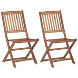VidaXL Opklapbare stoelen, 2 stuks, massief acaciahout