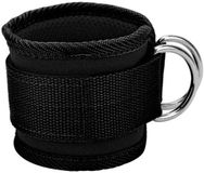 Merkloos Wan GmbH Enkelbanden Fitness - Kabelbanden Benen - Krachttraining Ondersteuning - Dubbele D-ring - 26x8cm - Zwart