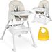 Ricokids Milo Serie Chaise haute avec table - Gris - Bavoir inclus