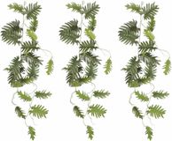 Mica Decorations Mica Decoration kunstplant slinger Philodendron Selloum - 3x - groen - 115 cm - Kamerplant snoer