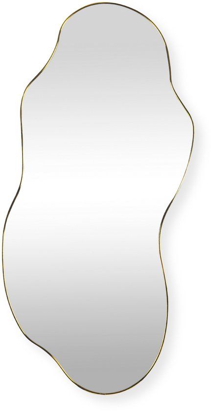 SensaHome Luciano Wandspiegel - Organische Spiegel - Asymmetrisch Design - 120x60 cm - Goud