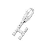 Giorgio Martello Milano Giorgio Martello Zilveren Bedel met stenen | Letter H | Gerhodineerd zilver 925