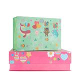 Idena 30477 - Set van 2 geschenkdozen met magnetisch klepdeksel - Verschillende maten - Voor kinderen - Roze en mint
