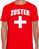 Bellatio Decorations Shoppartners Bv Zuster met kruis verkleed t-shirt rood voor heren - Verpleegster carnaval / feest shirt kleding / kostuum M