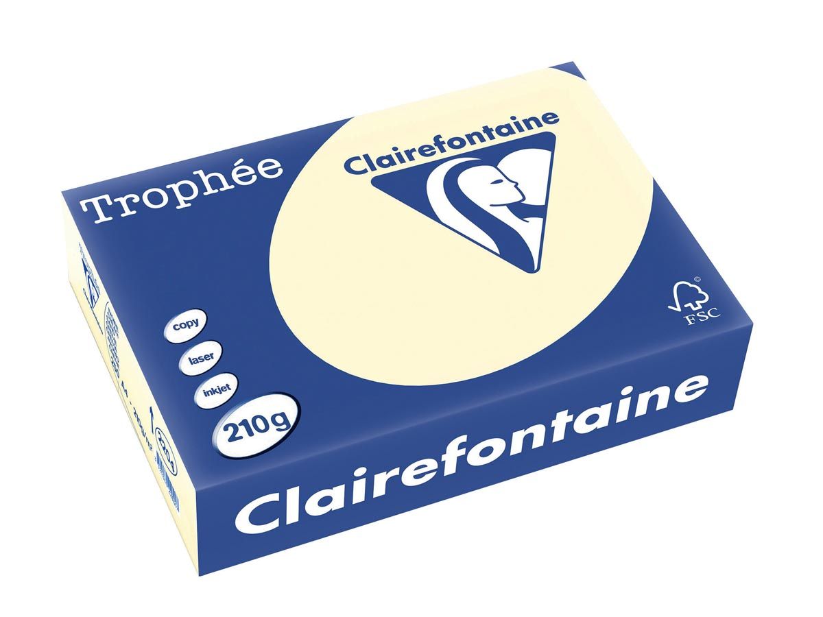 Clairefontaine Trophée Pastel A4 crème 210 g 250 vel