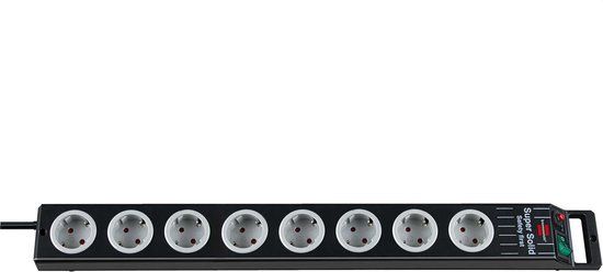 Brennenstuhl Super-Solid Line Stekkerdoos - 8-stopcontacten - Zwart - 2,5m